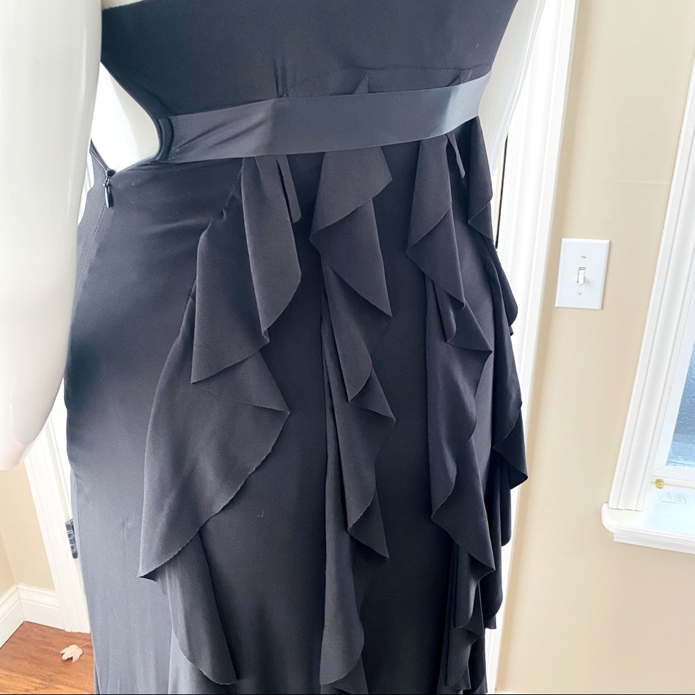 Cache Stunning Black Long Ruffle & Ribbon Brooch … - image 7